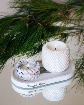 Σετ Χειροποίητο δισκάκι - Δοχείο με κερί σόγιας - Θήκη ρεσώ