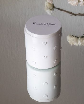 Χειροποίητο  βαζάκι με καρδιές και φυτικό κερί σόγιας